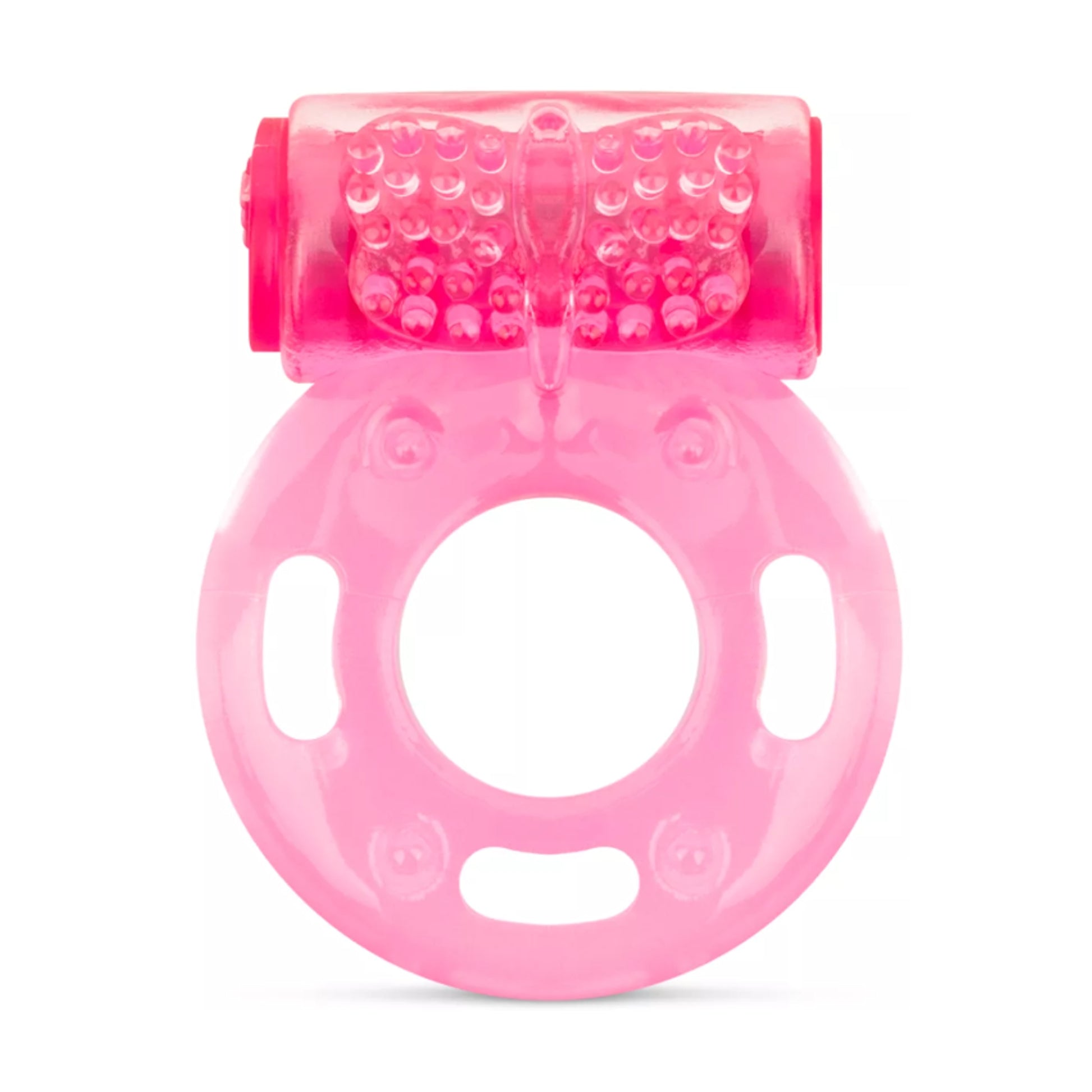 Vibrating love ring front view showing textured bullet