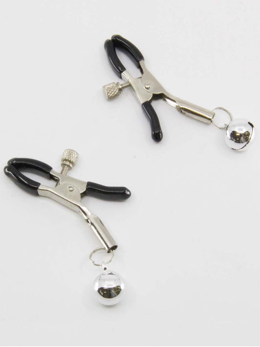 Love In Leather Bell Nipple Clamps Silver