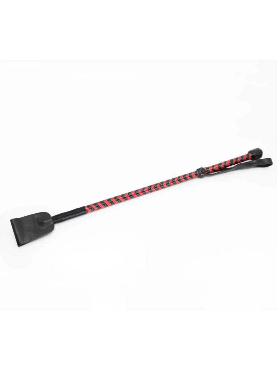 Love In Leather Braided Riding Crop Black-Red