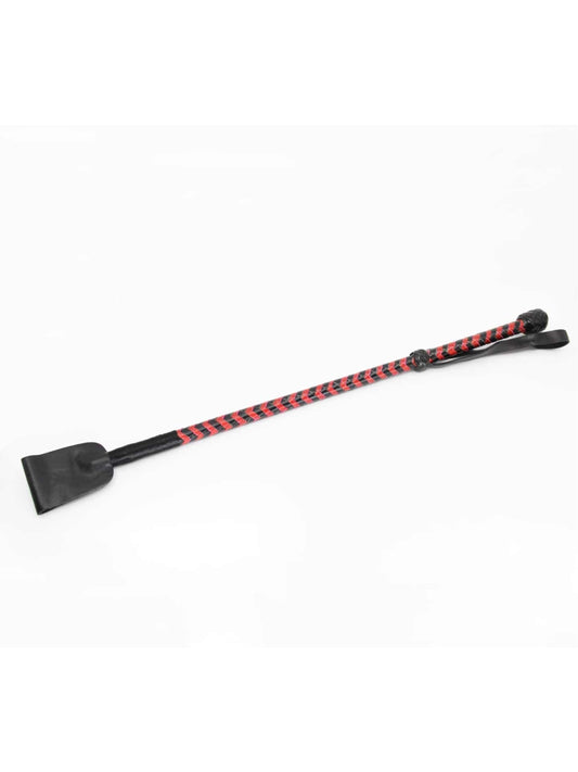 Love In Leather Braided Riding Crop Black-Red