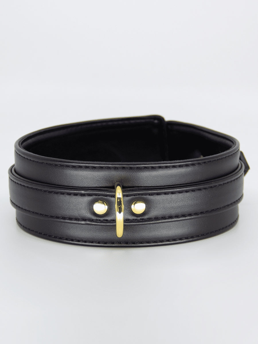 Love In Leather Faux Leather Collar & Lead Black