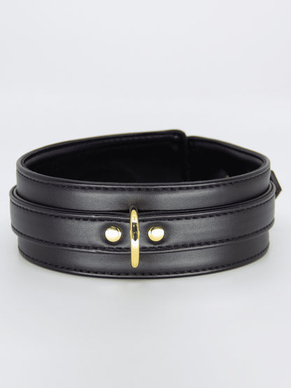 Love In Leather Faux Leather Collar & Lead Black