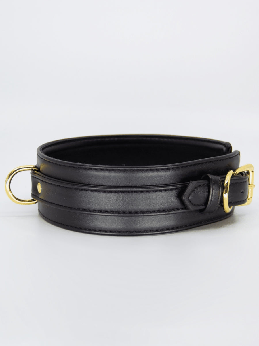 Love In Leather Faux Leather Collar & Lead Black