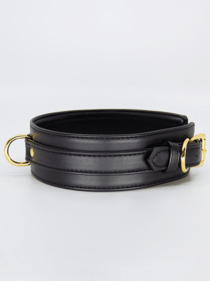 Love In Leather Faux Leather Collar & Lead Black