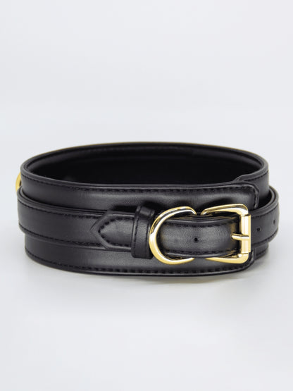 Love In Leather Faux Leather Collar & Lead Black