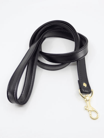 Love In Leather Faux Leather Collar & Lead Black