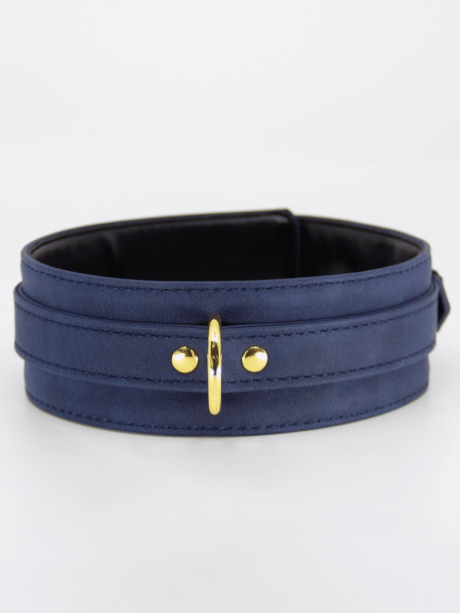Love In Leather Faux Leather Collar & Lead Blue
