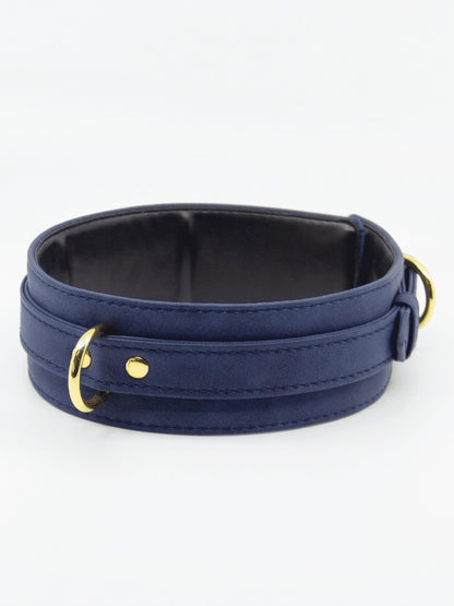 Love In Leather Faux Leather Collar & Lead Blue