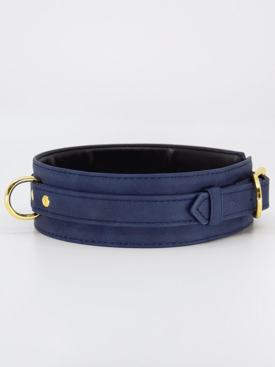 Love In Leather Faux Leather Collar & Lead Blue