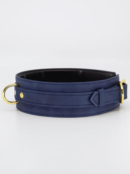Love In Leather Faux Leather Collar & Lead Blue