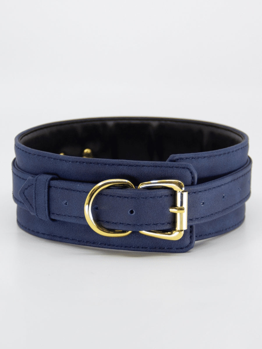Love In Leather Faux Leather Collar & Lead Blue
