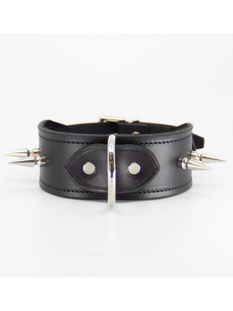 Love In Leather Long Spiked Collar