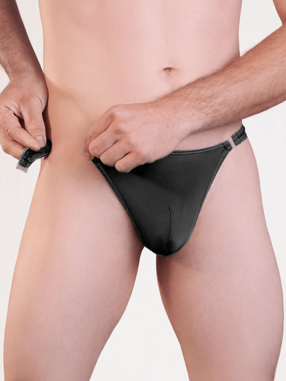 Love In Leather Mens Stripper Clip G-String Black S/M