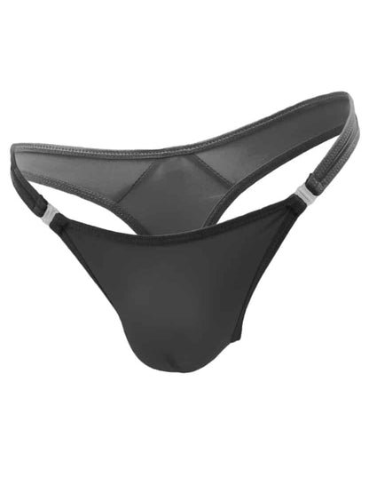 Love In Leather Mens Stripper Clip G-String Black L/XL