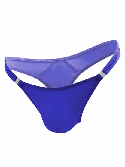 Love In Leather Mens Stripper Clip G-String Blue L/XL