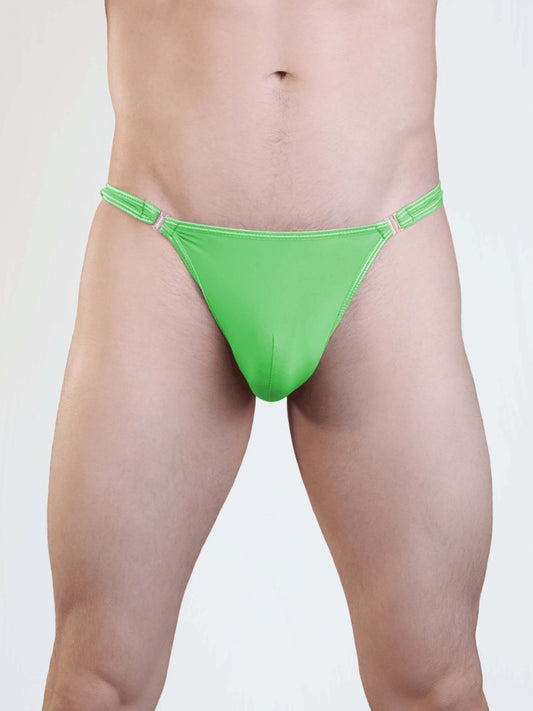 Love In Leather Mens Stripper Clip G-String Green L/XL