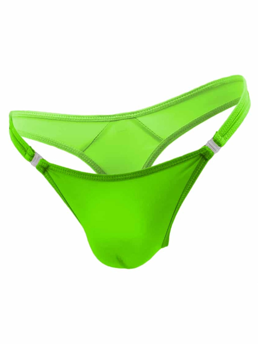 Love In Leather Mens Stripper Clip G-String Green L/XL
