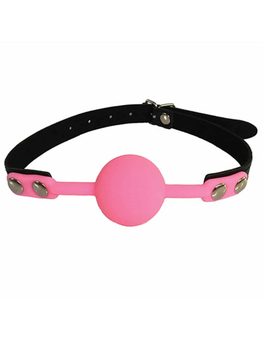 Love In Leather Pink Silicone Ball Gag