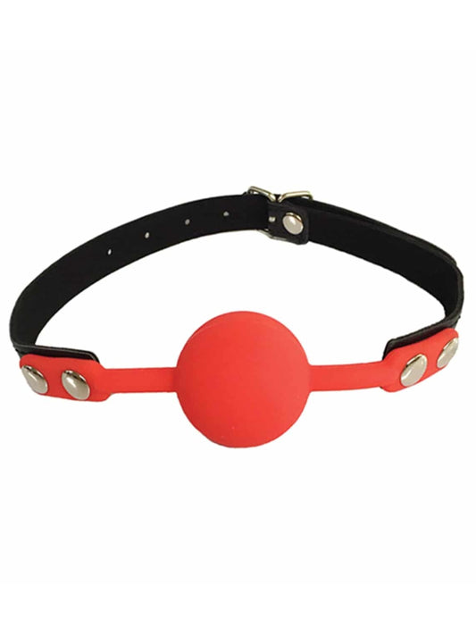 Love In Leather Red Silicone Ball Gag