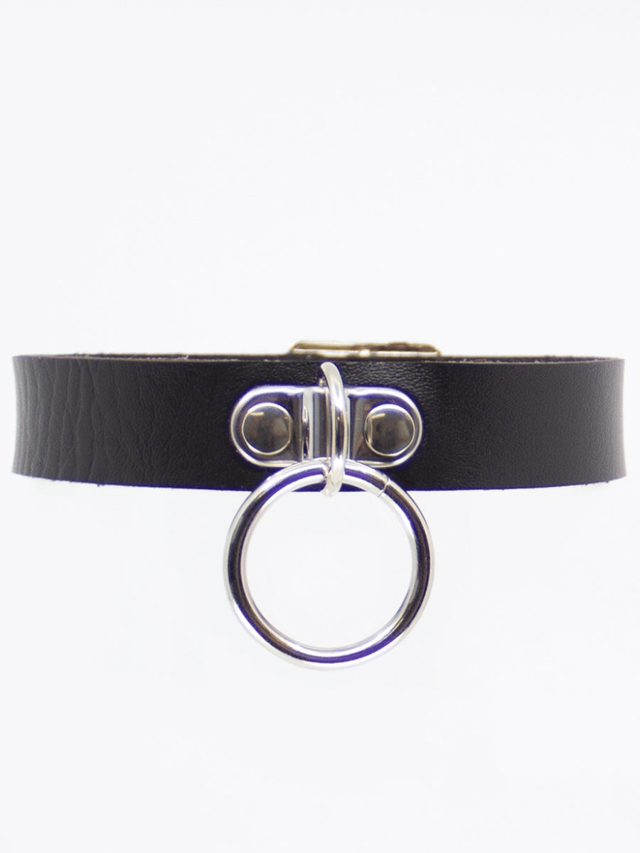 Love In Leather Single Ring Choker