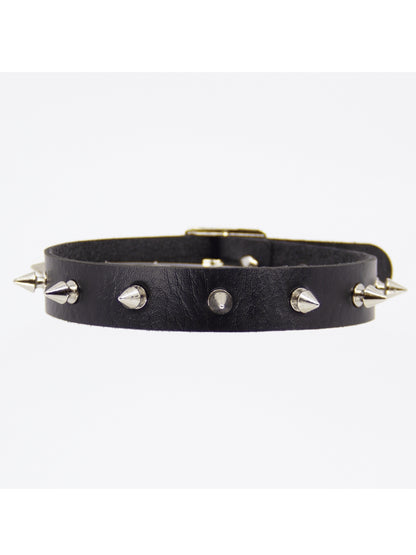 Love In Leather Spiked Faux Leather Choker