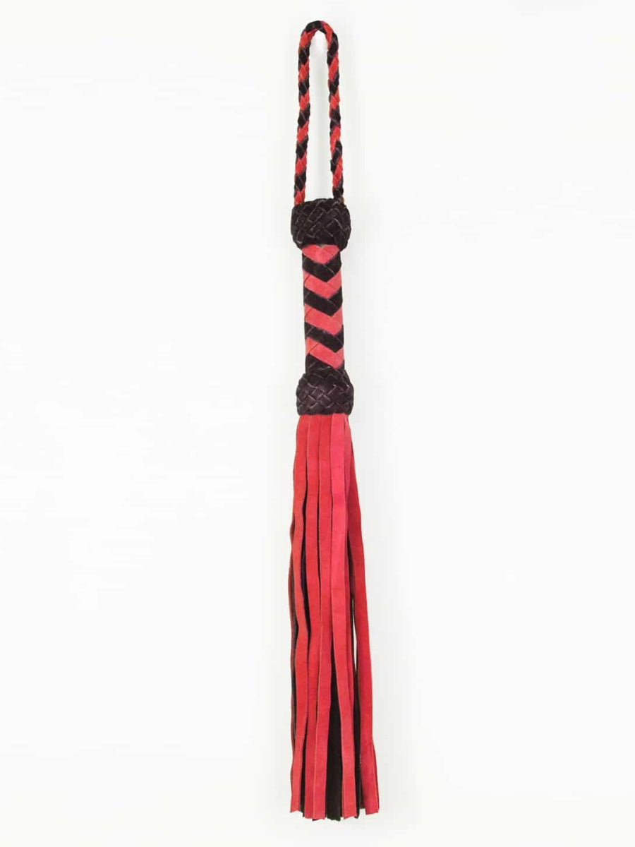 Love In Leather Turks Head Long Suede Flogger Red