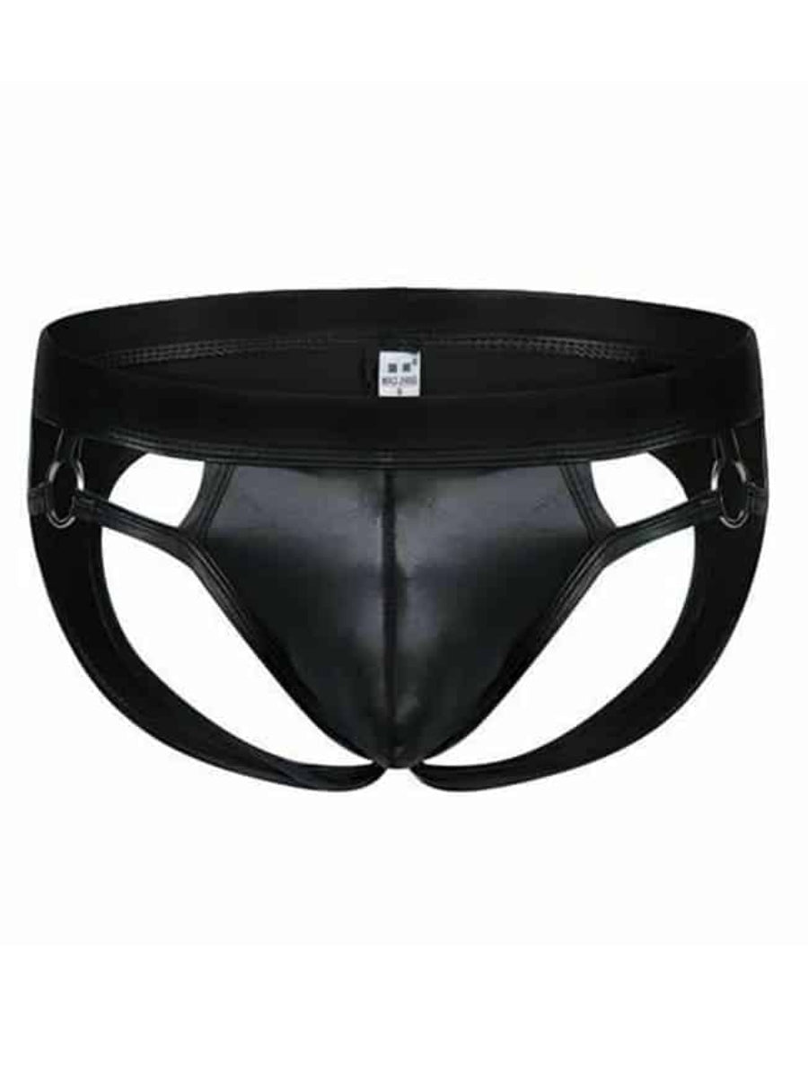 Love In Leather Boxed Wet Look Jock Strap Double Ring L/XL