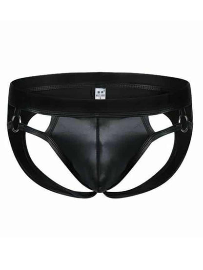 Love In Leather Boxed Wet Look Jock Strap Double Ring L/XL