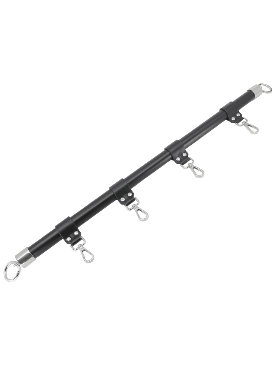 Love In Leather Wrapped Spreader Bar Black-Silver