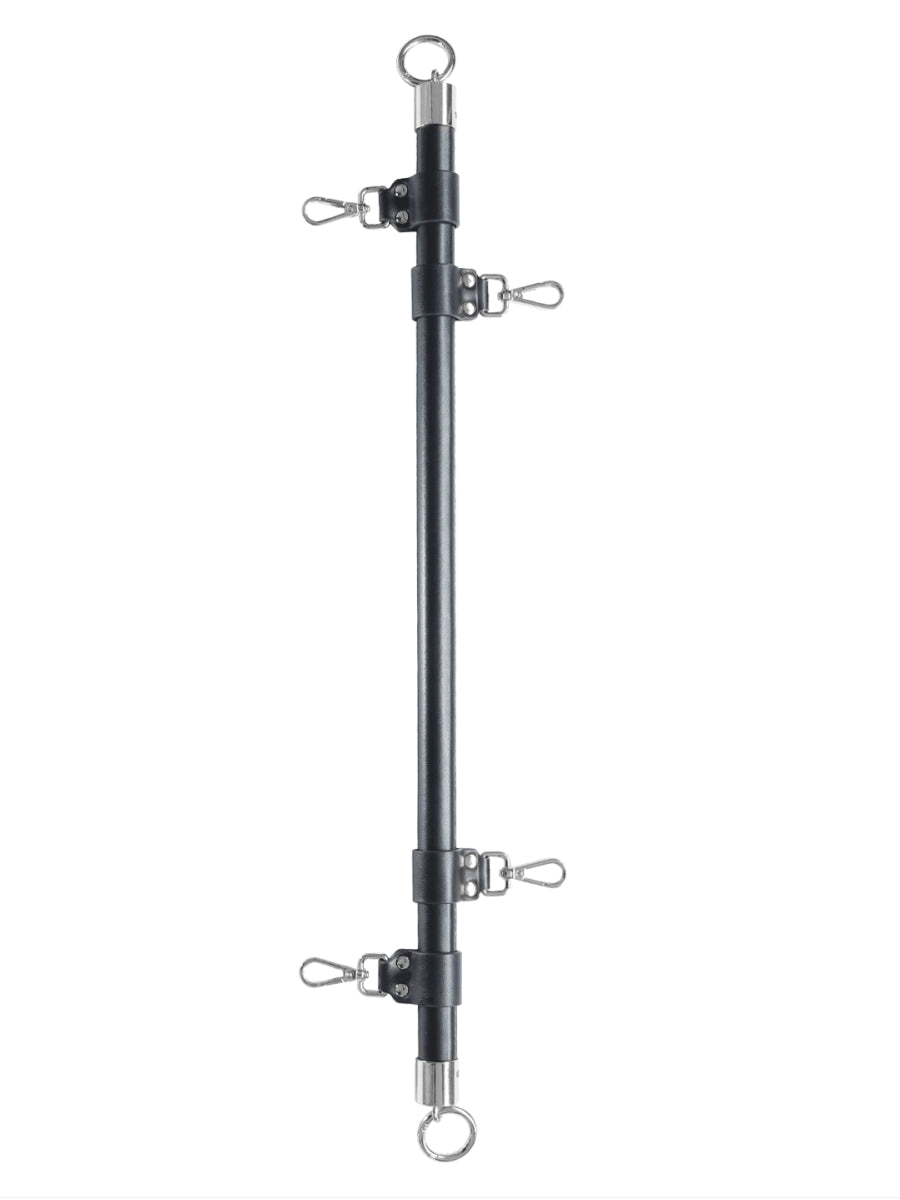 Love In Leather Wrapped Spreader Bar Black-Silver