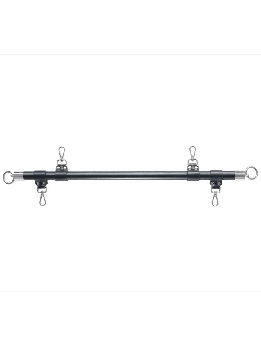 Love In Leather Wrapped Spreader Bar Black-Silver