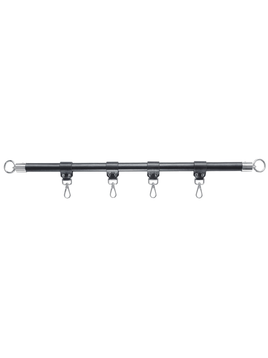 Love In Leather Wrapped Spreader Bar Black-Silver