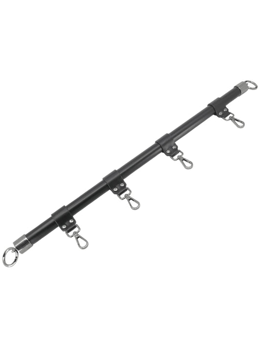 Love In Leather Wrapped Spreader Bar Black-Pewter