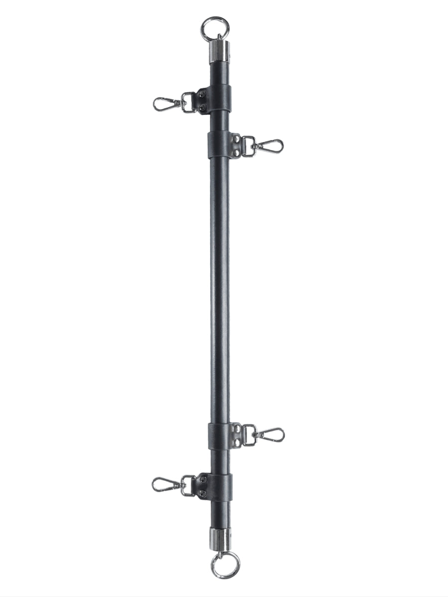 Love In Leather Wrapped Spreader Bar Black-Pewter