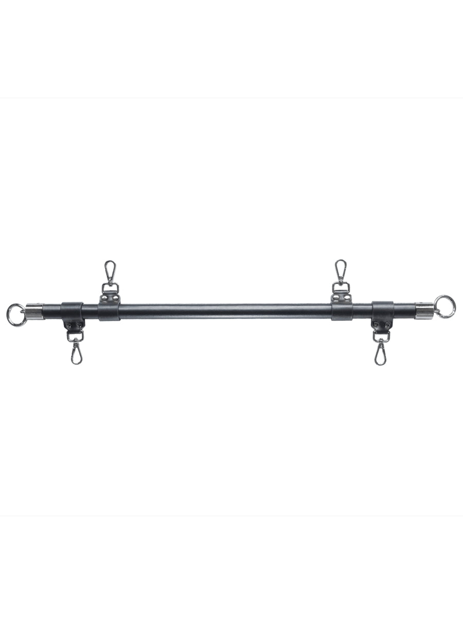 Love In Leather Wrapped Spreader Bar Black-Pewter
