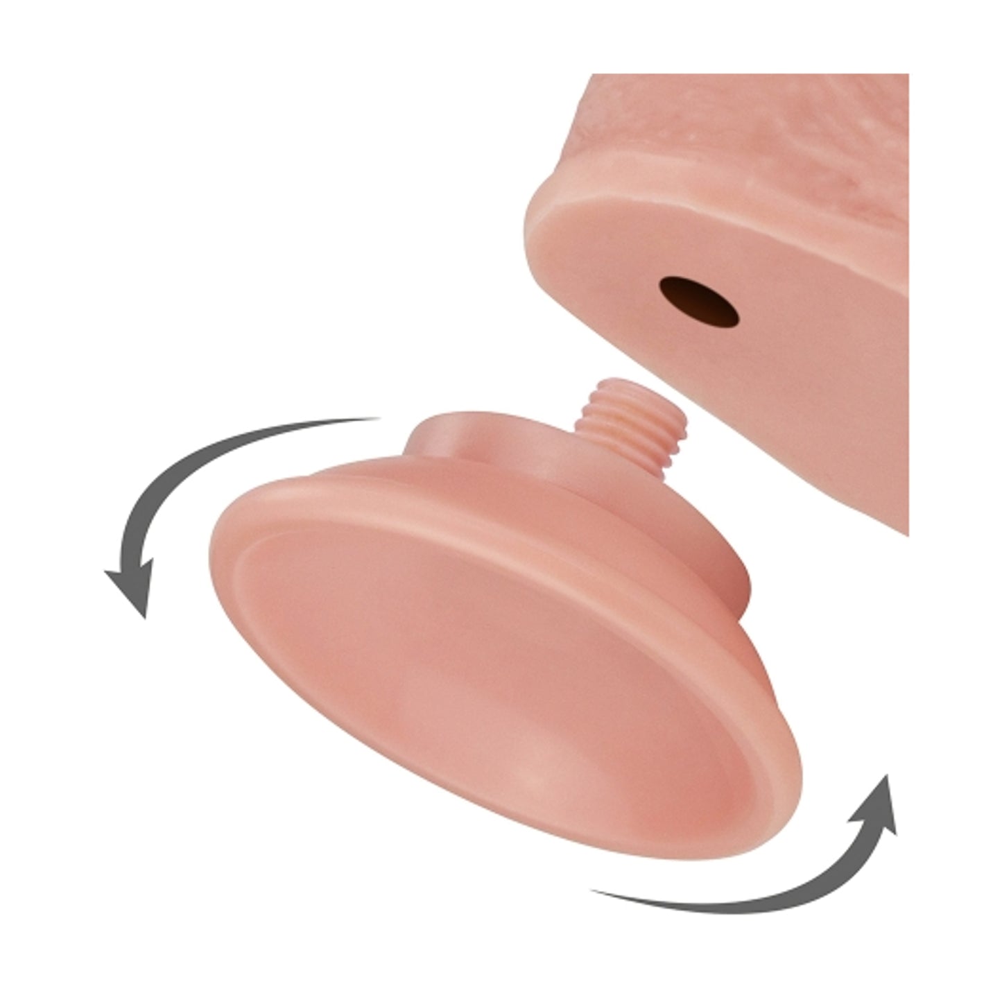 Close-up view showing removable suction cup base