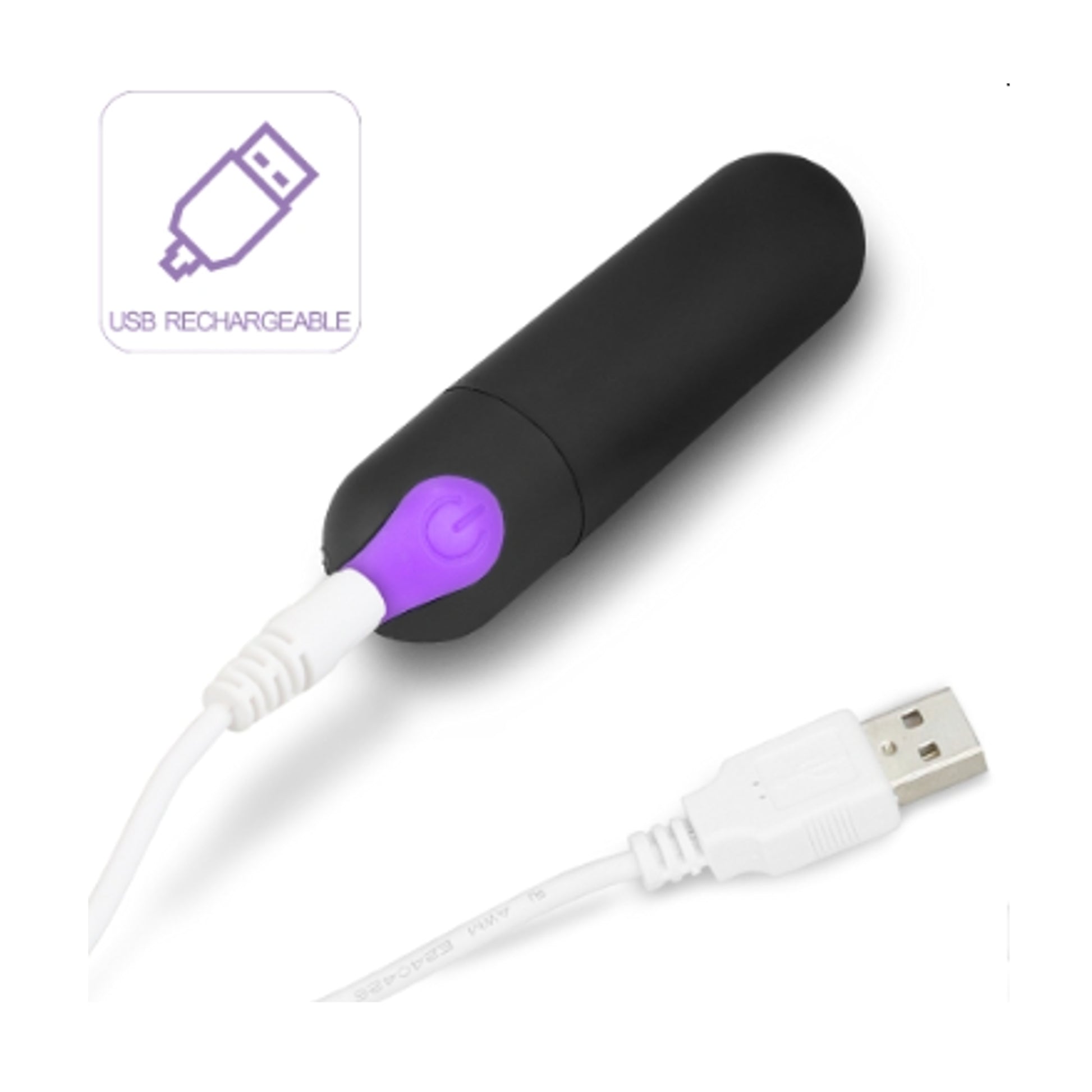Removable bullet vibrator with USB charging cable
