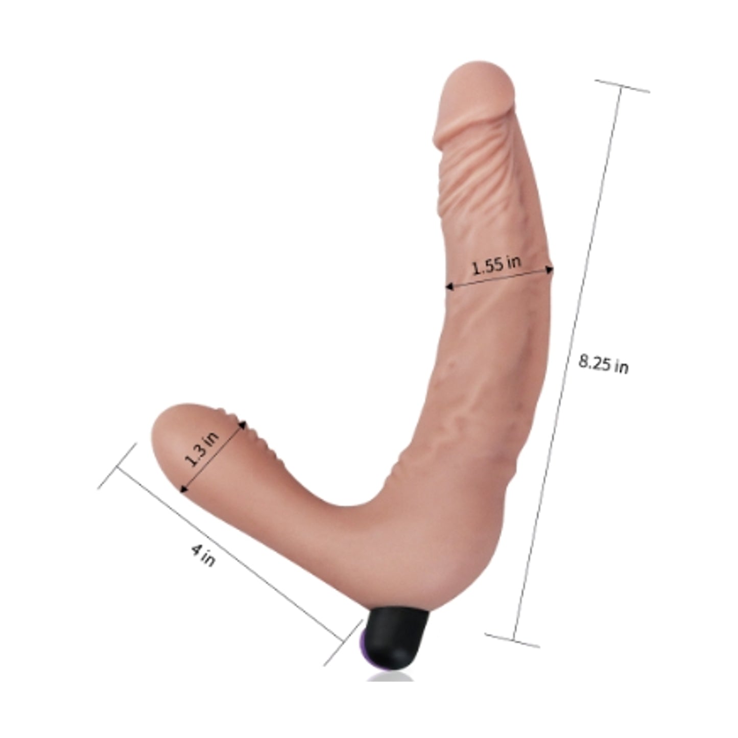 Side view showing full dimensions and measurements