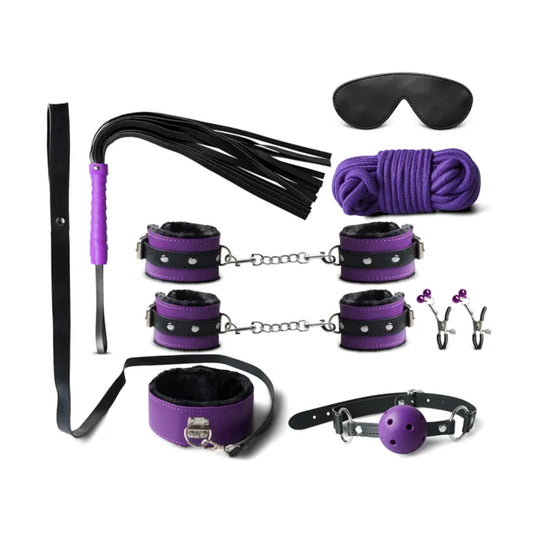 Luxe-AF 8 Piece Bondage Kit complete set layout