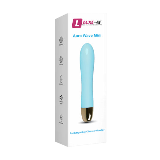 Luxe-AF Aura Wave Mini Classic Vibrator Blue packaging