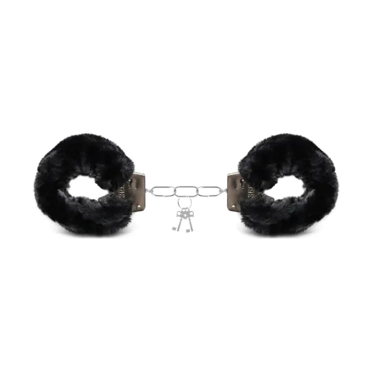 Luxe-AF Fluffy Metal Handcuffs Leopard front view