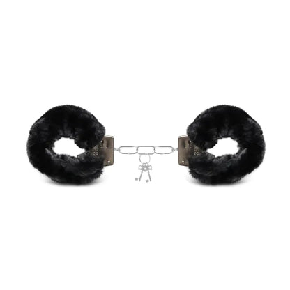 Luxe-AF Fluffy Metal Handcuffs Leopard front view