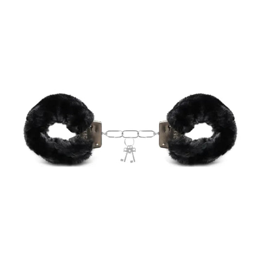 Luxe-AF Fluffy Metal Handcuffs Leopard front view