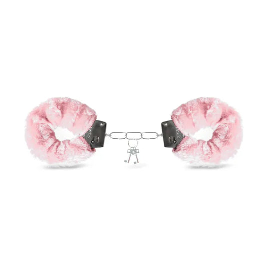 Luxe-AF Fluffy Metal Handcuffs Pink front view