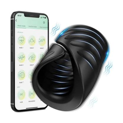 App control shown with black silicone masturbator