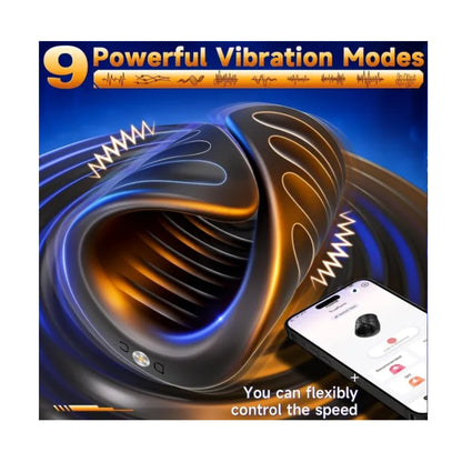 Graphic showing 9 vibration modes and app control