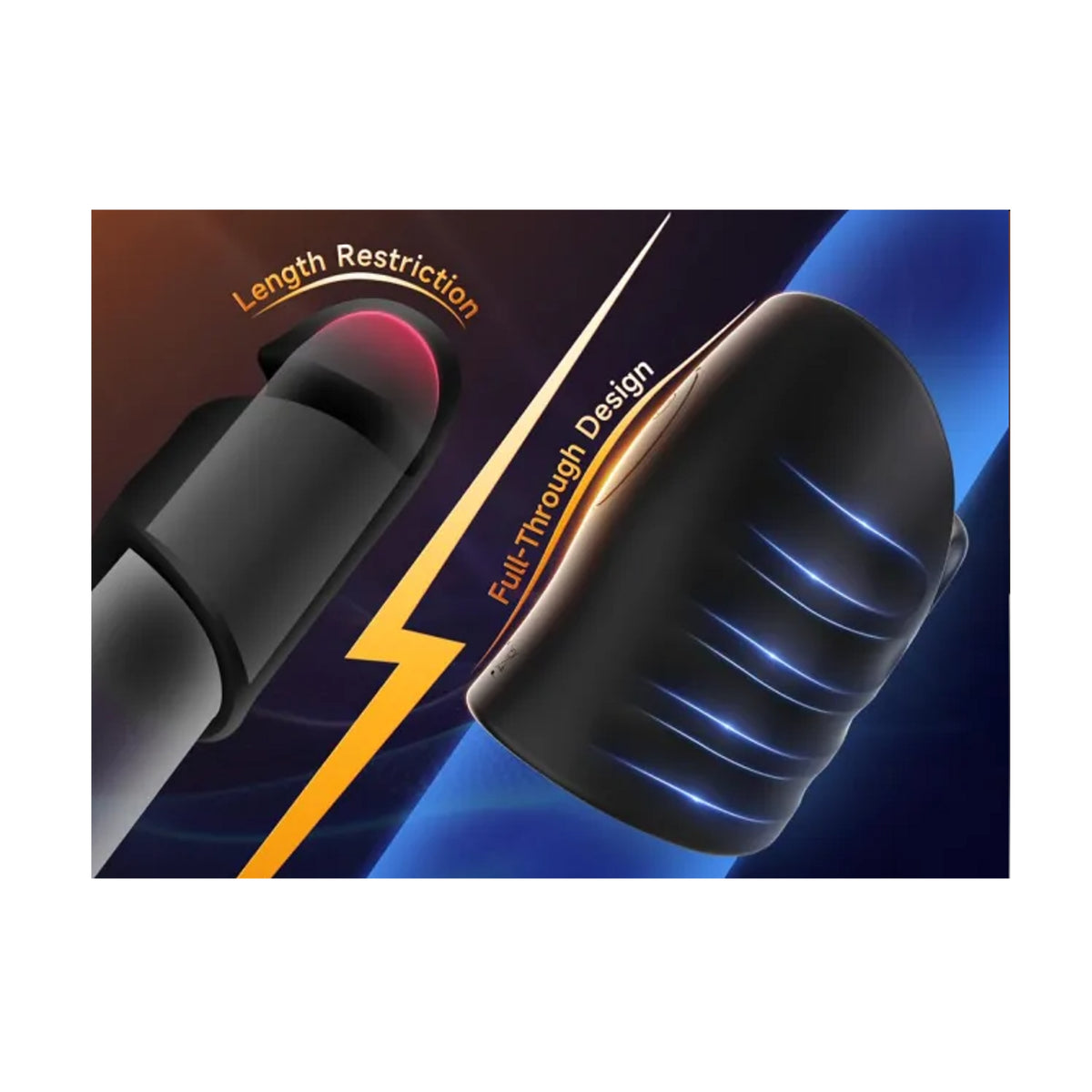 Open-ended masturbator design allowing unrestricted depth