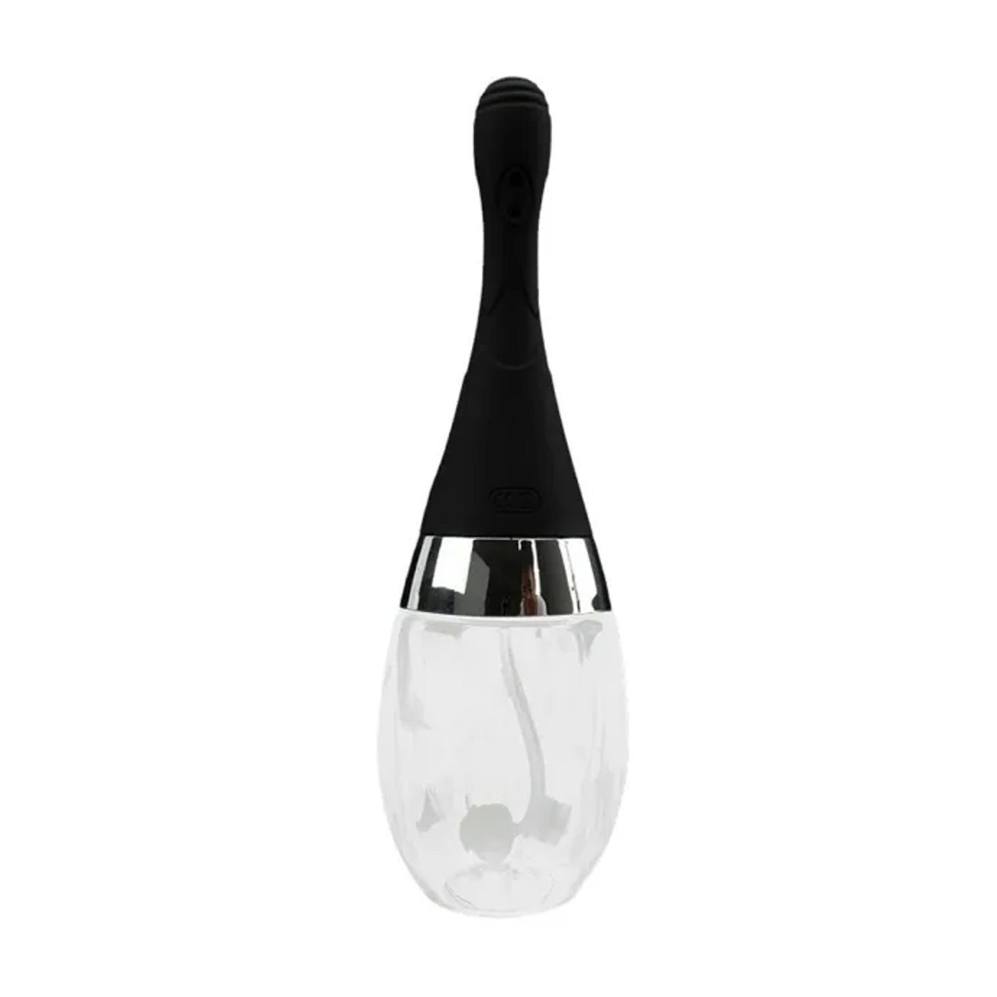 Rear view of rechargeable douche and reservoir