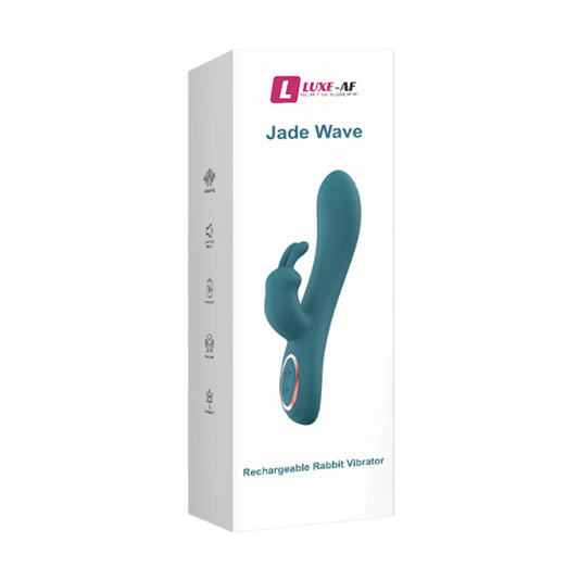 Luxe-AF Jade Wave Rabbit Vibrator in retail packaging