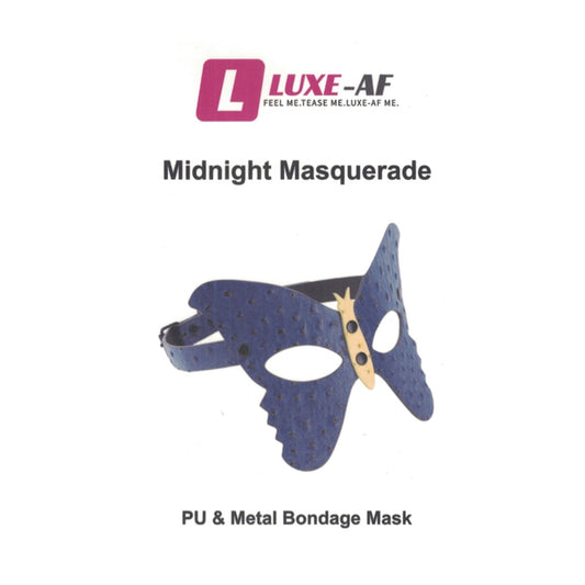 Luxe-AF Midnight Masquerade Butterfly Mask retail packaging